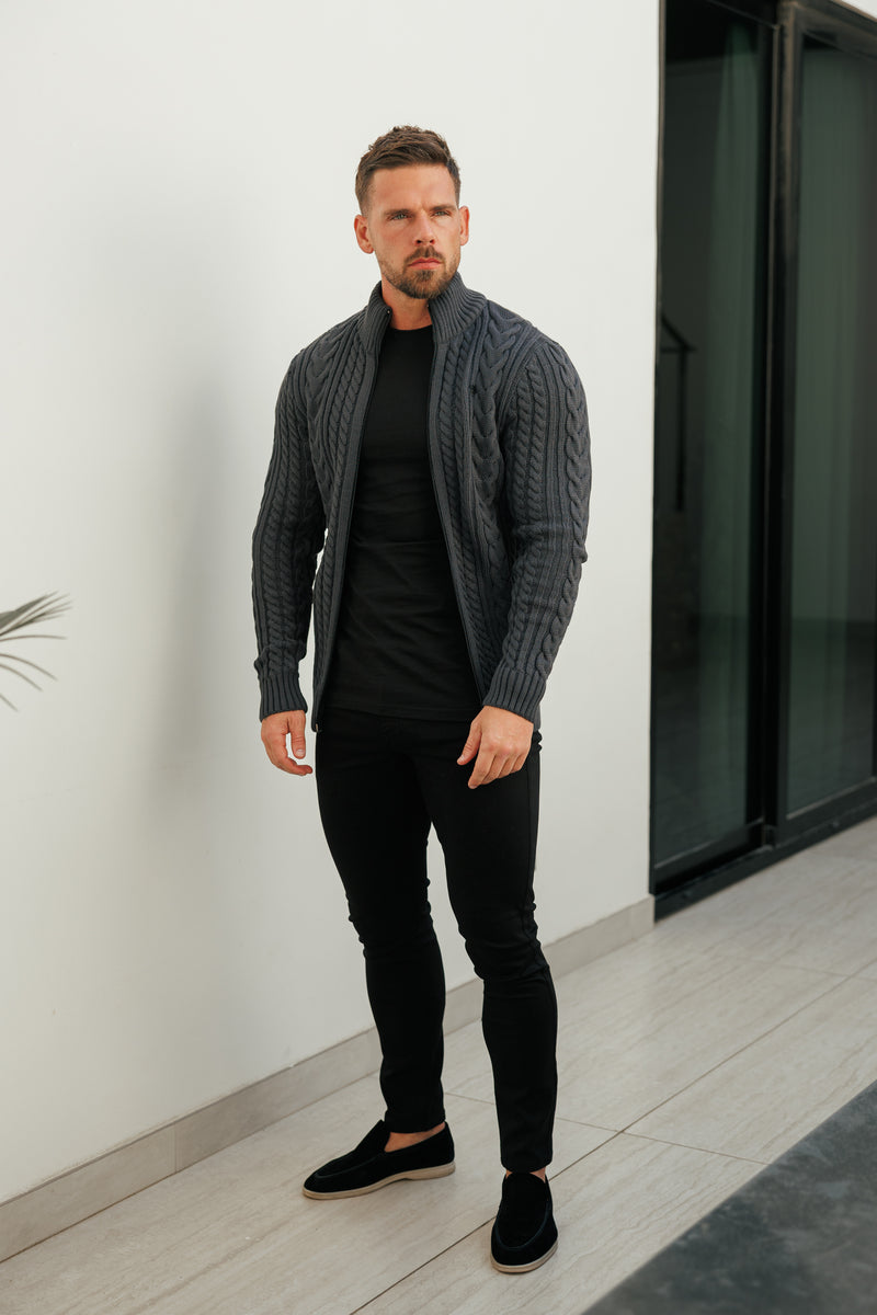 Father Sons Funnel Neck Full Zip Cardigan Gunpowder - FSJ147 (VORBESTELLUNG 21. DEZEMBER)