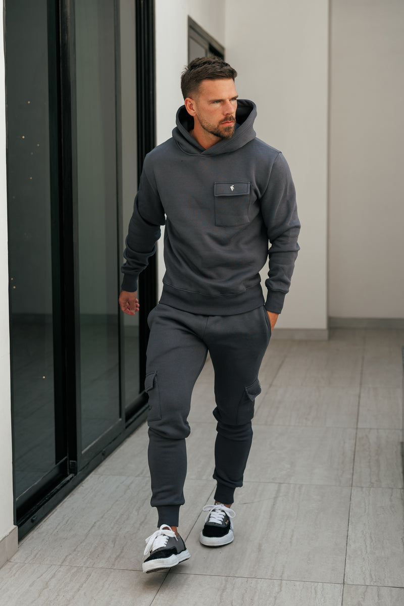 FS Charcoal / Silver Cargo Hoodie - FSR034 (VORBESTELLUNG AB 22. DEZEMBER)