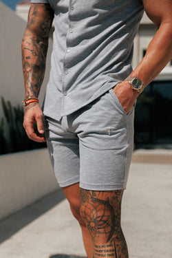 Father Sons Light Grey Pique Shorts - FSH1361