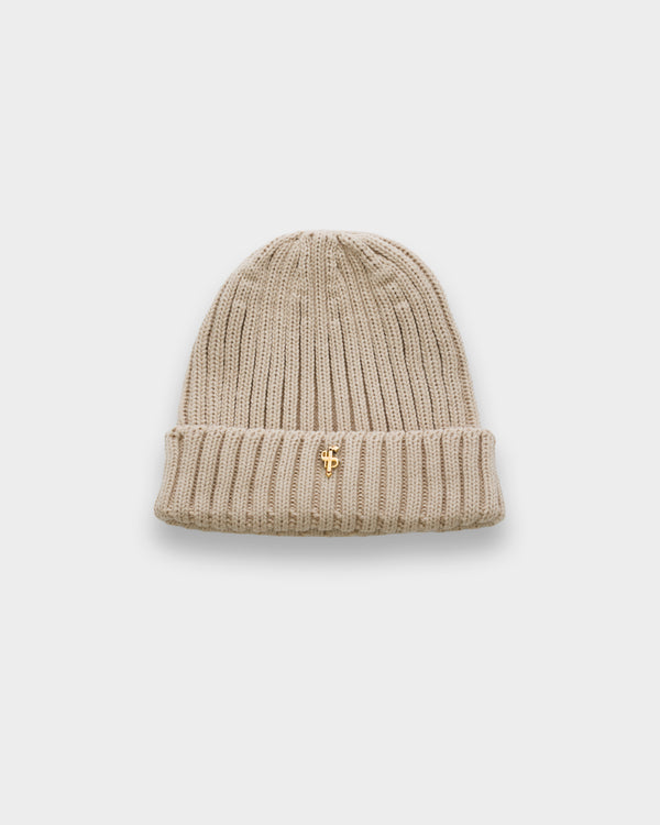 Gerippte Beanie-Mütze für Vater und Sohn, Beige – FSJ118 (VORBESTELLUNG 12. NOVEMBER)