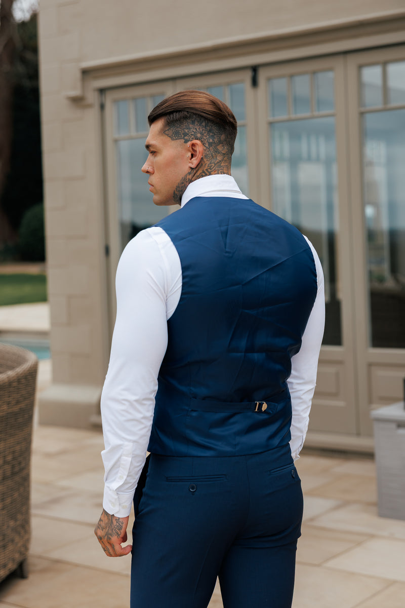 Father Sons Slim Formal Waistcoat Navy - FSW012