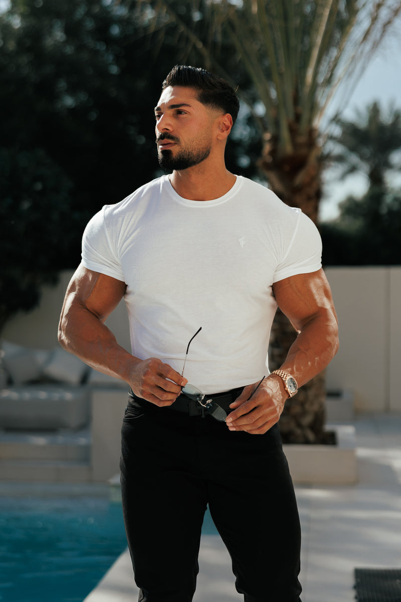 Father Sons White Bamboo Crew T Shirt - FSH576