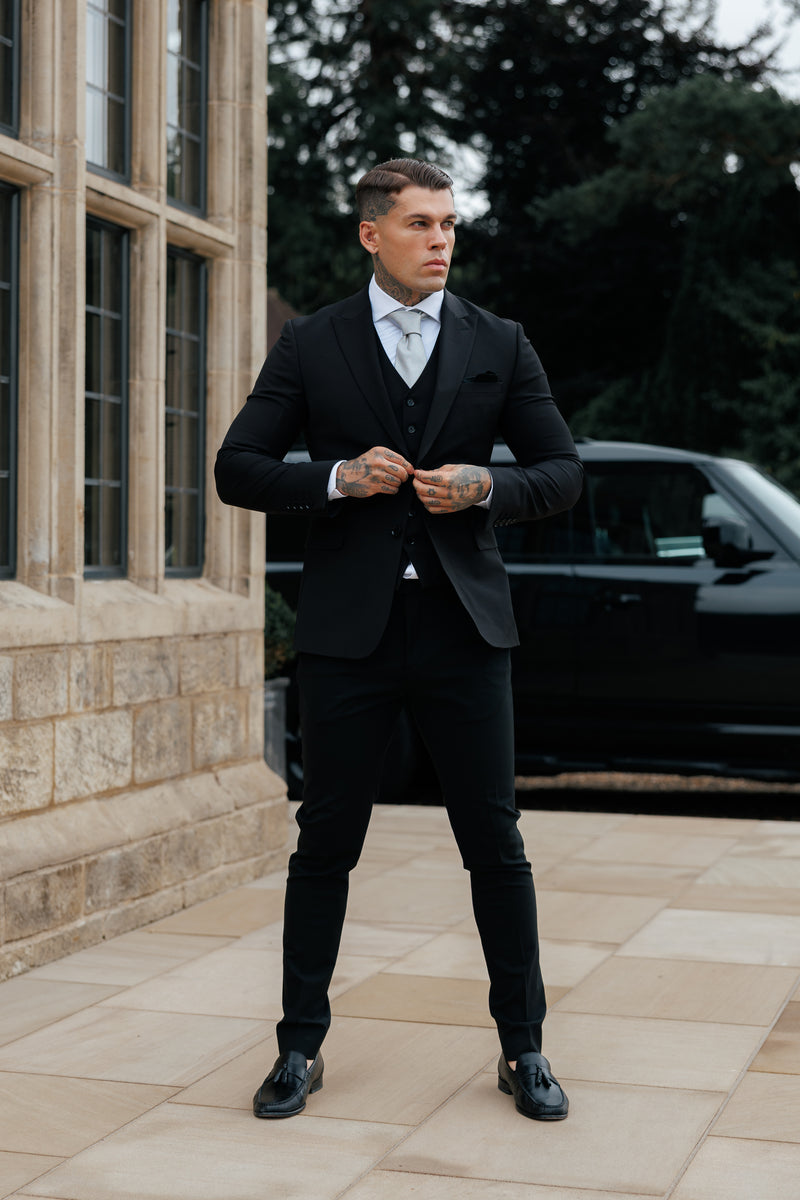 Father Sons Slim Formal Suit Jacket Black - FSJKT011