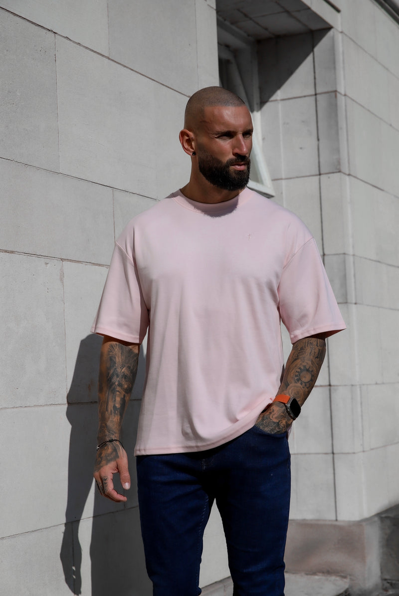 Father Sons Classic Pink Oversized Crew T Shirt - FSH870