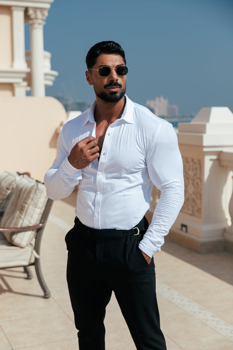 Father Sons Fitted White Long Sleeve Jersey - FSD001