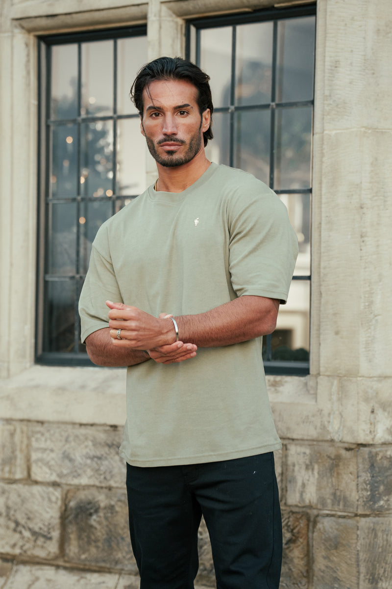 Father Sons Classic Olive / Gold Oversized Crew T Shirt - FSH1419