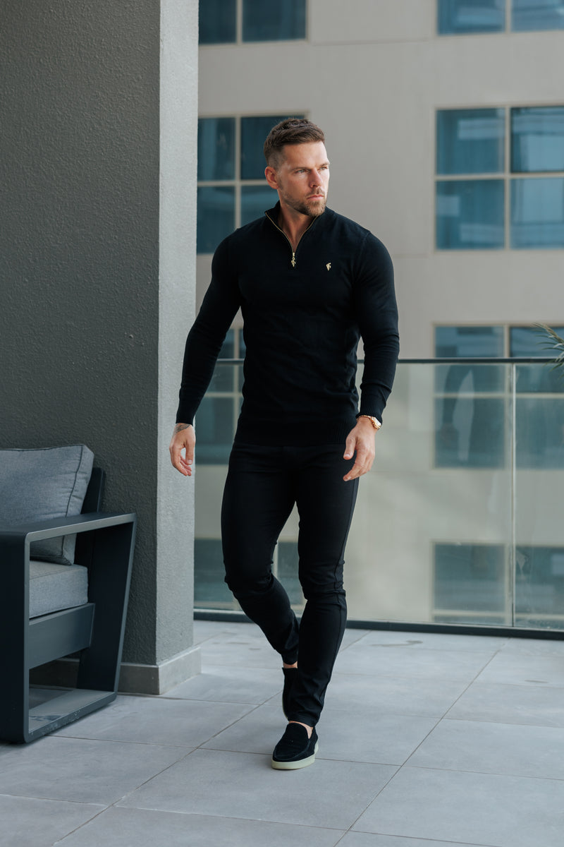 Father Sons klassischer weißer Rollkragenpullover aus Merinowolle mit FS-Stickerei – FSN018