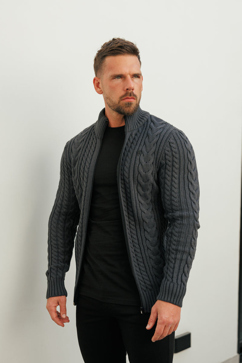 Father Sons Funnel Neck Full Zip Cardigan Gunpowder - FSJ147 (VORBESTELLUNG 21. DEZEMBER)