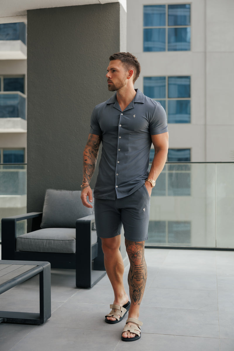Father Sons Charcoal Pique Shorts - FSH1363