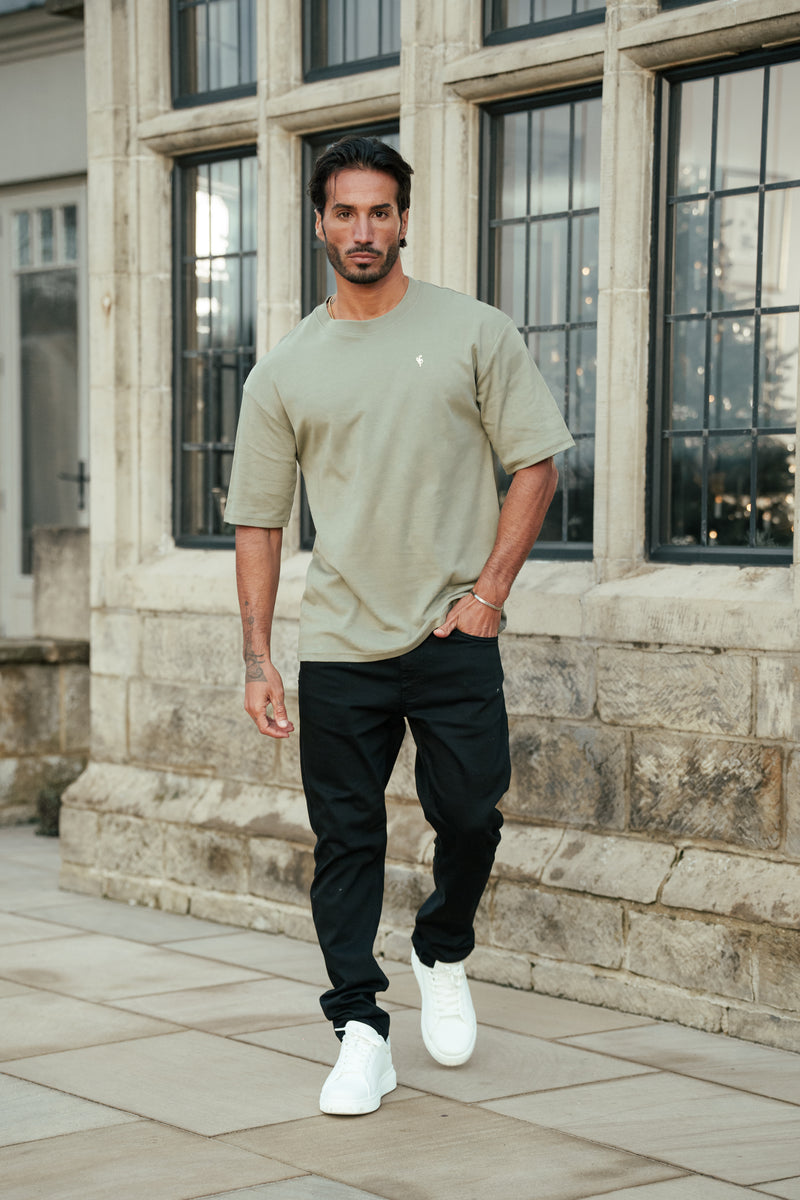 Father Sons Classic Olive / Gold Oversized Crew T Shirt - FSH1419