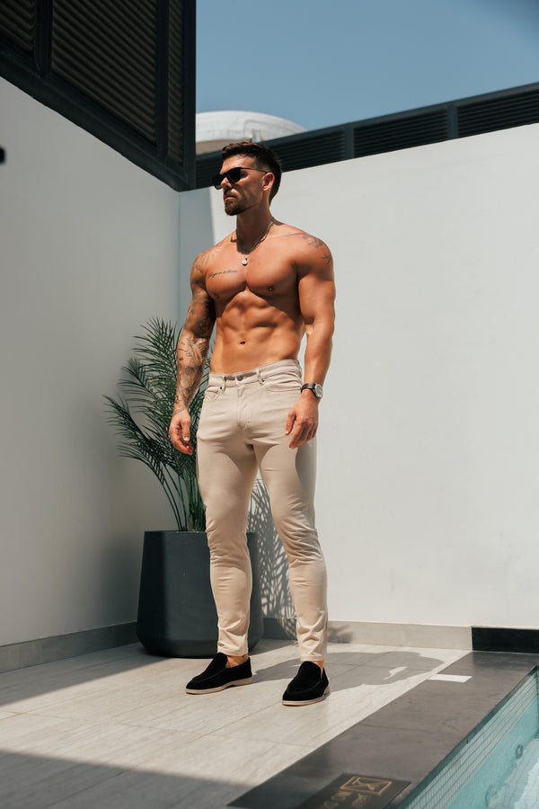 Father &amp; Sons Beige Relaxed Tencel Jeans - FSJEAN020