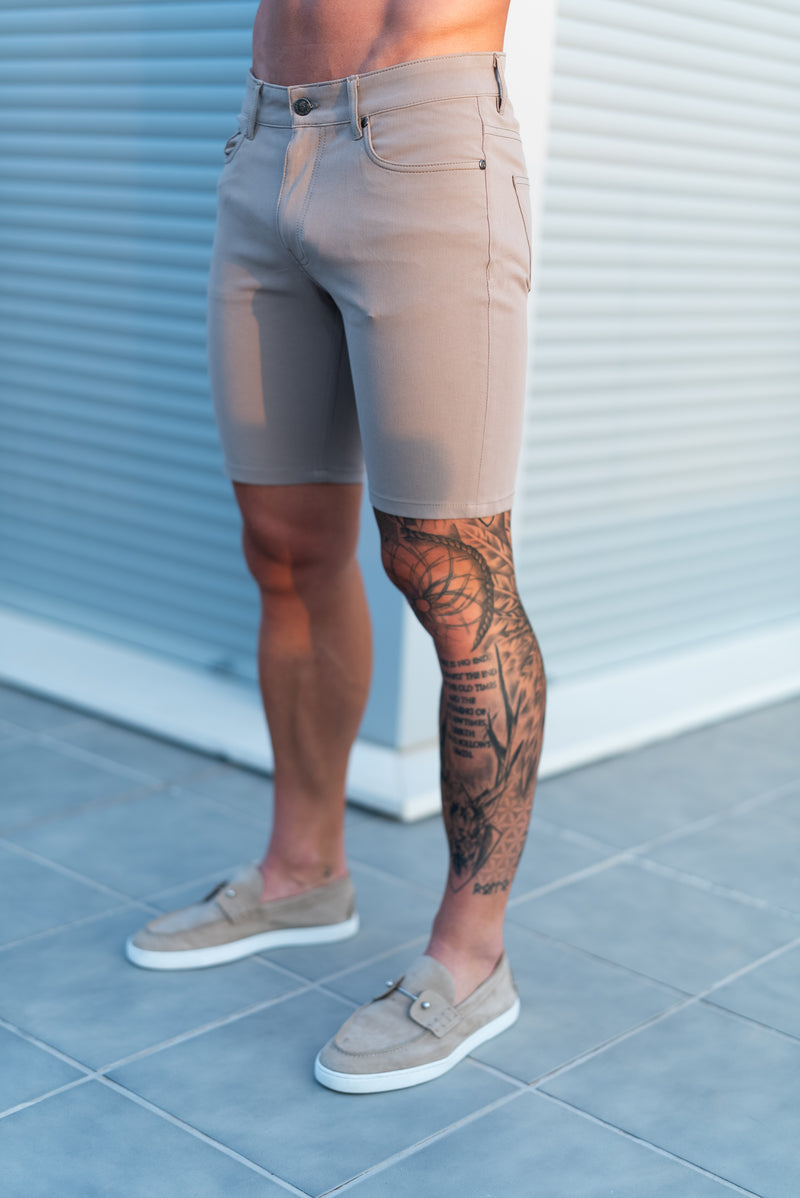 Father Sons Ultra Stretch Beige Relaxed Shorts - FSJS002