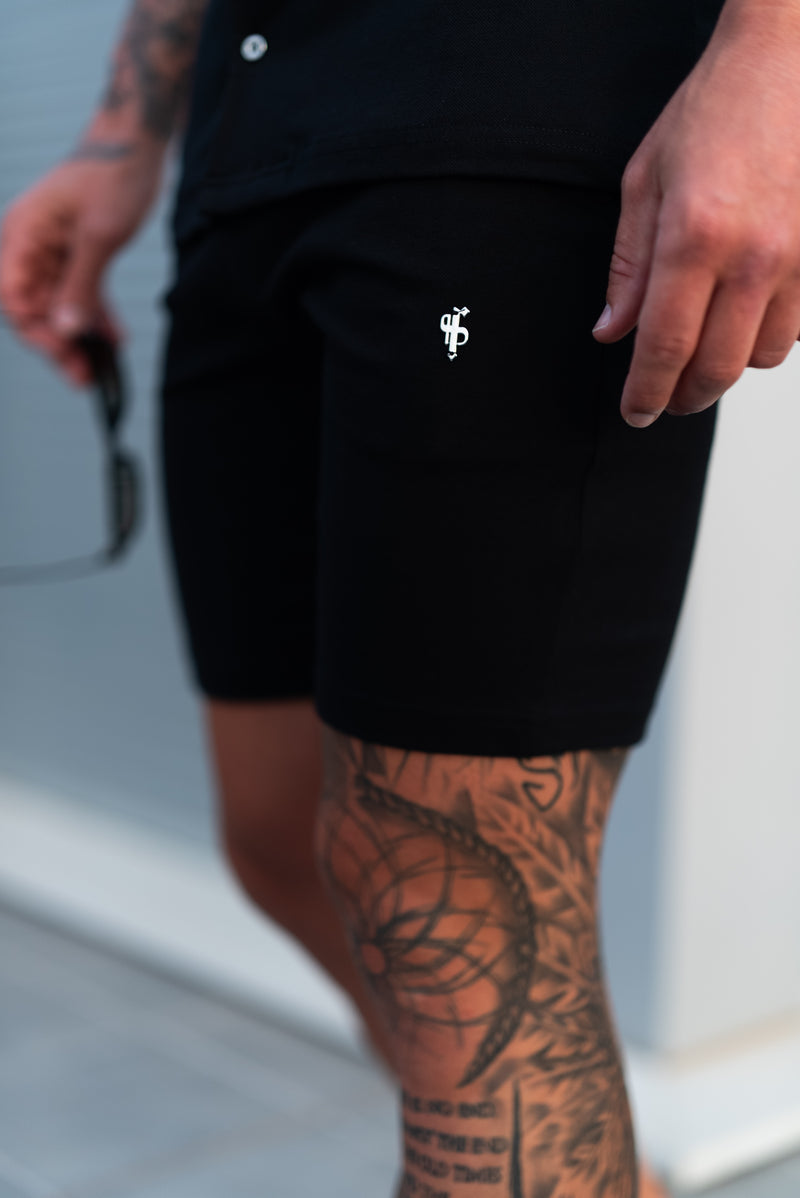 Schwarze Piqué-Shorts für Vater und Sohn – FSH1359