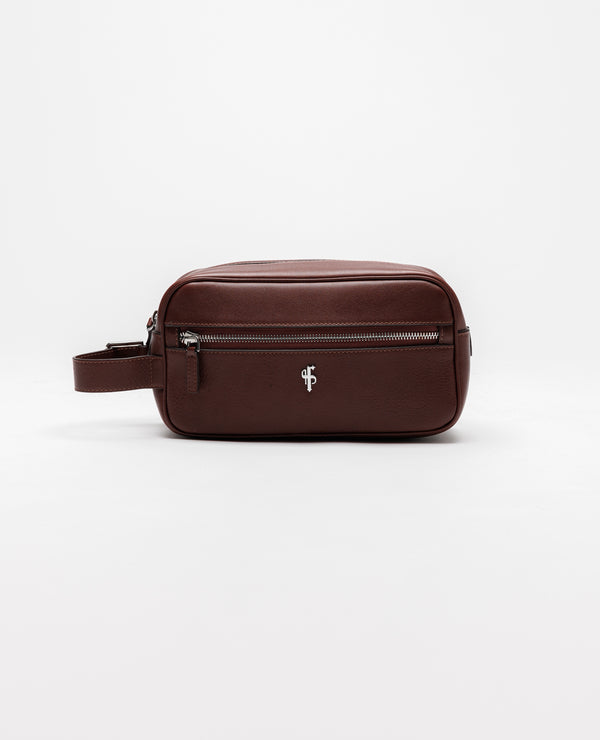 Vater-Söhne-Kulturtasche aus dunkelbraunem Leder – FSH1393