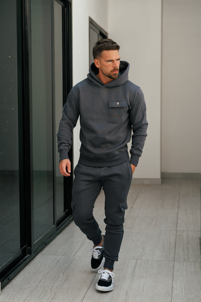 FS Charcoal / Silver Cargo Hoodie - FSR034 (VORBESTELLUNG AB 22. DEZEMBER)