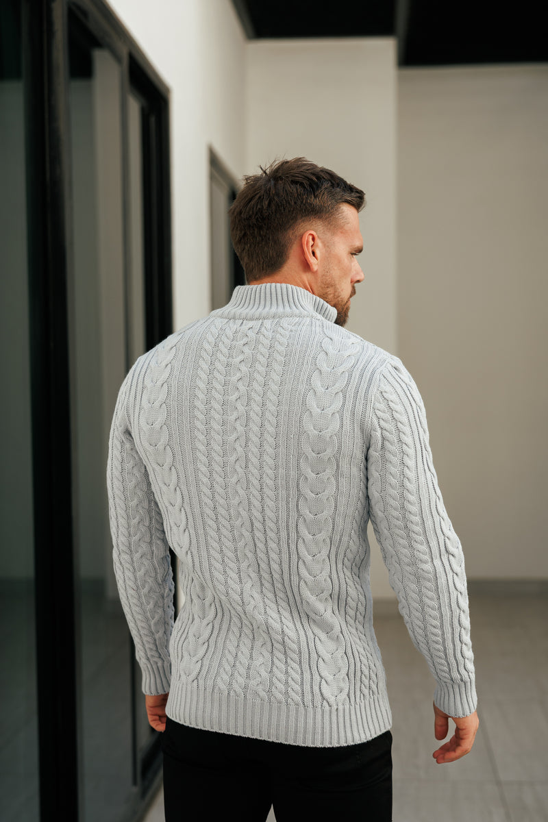 Father Sons Funnel Neck Full Zip Cardigan Cop Grey -  FSJ149 (PRE ORDER 21ST DECEMBER)