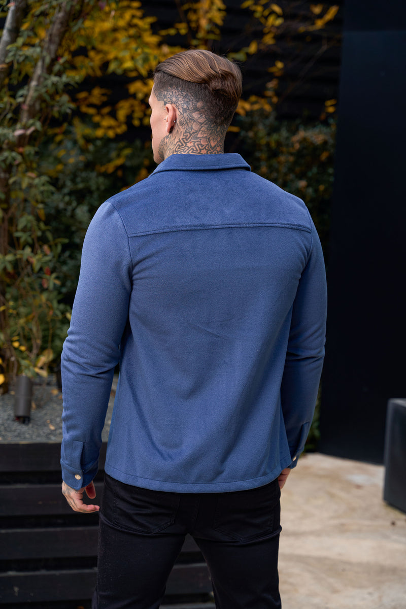 FS Gebürstete, schlichte Jacke mit Reißverschluss, Blau – FSN175