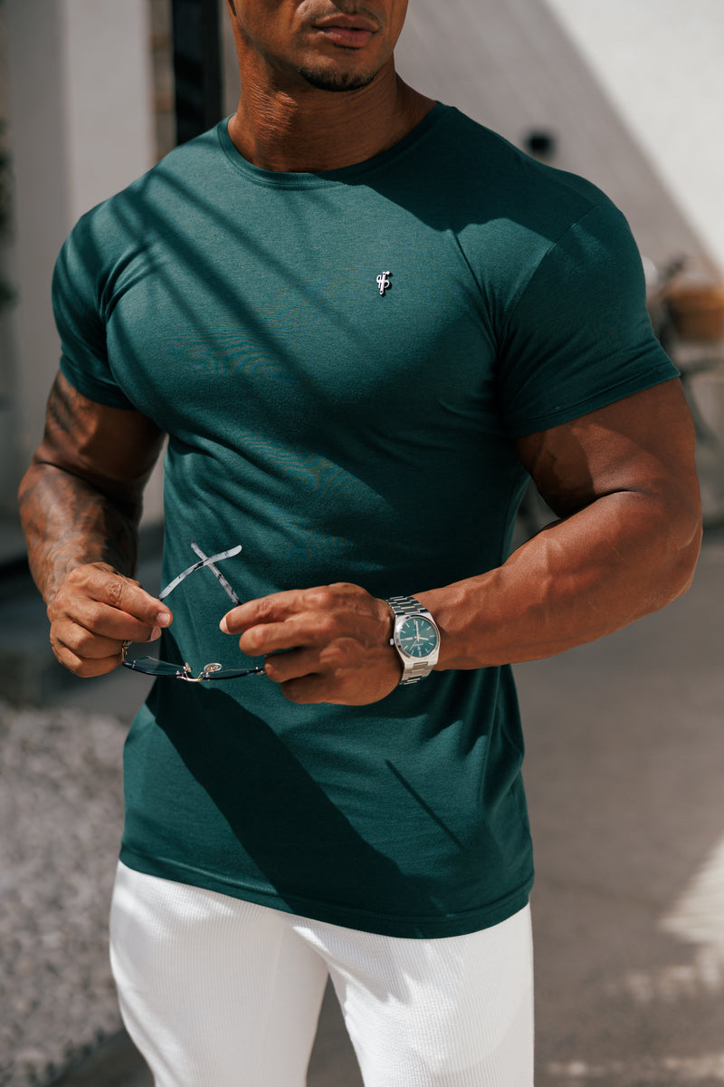 Father Sons Forest Green / Black Bamboo Crew T Shirt - FSH1213