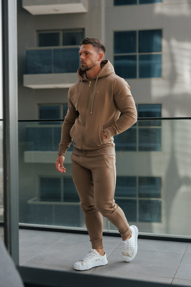 FS Taupe / Gold Hose mit Reißverschlusstaschen - FSH1254