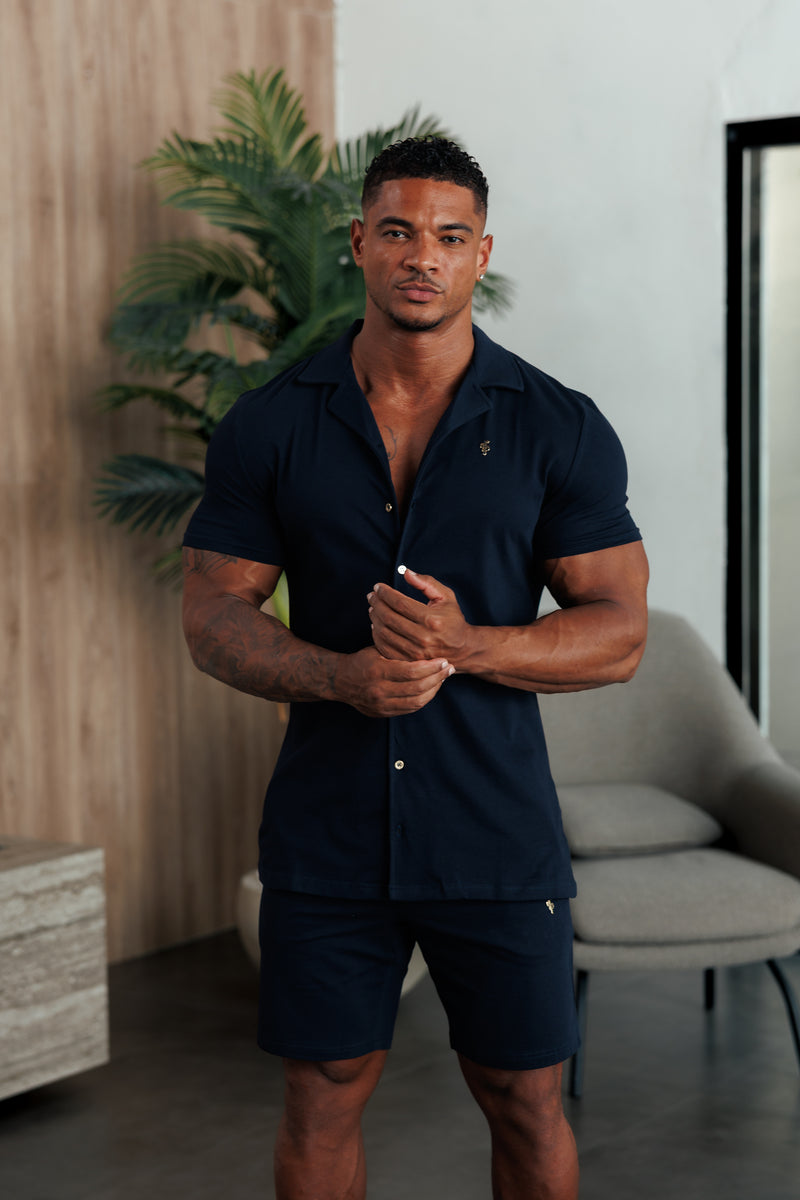 Father Sons Navy Pique Shorts - FSH1389