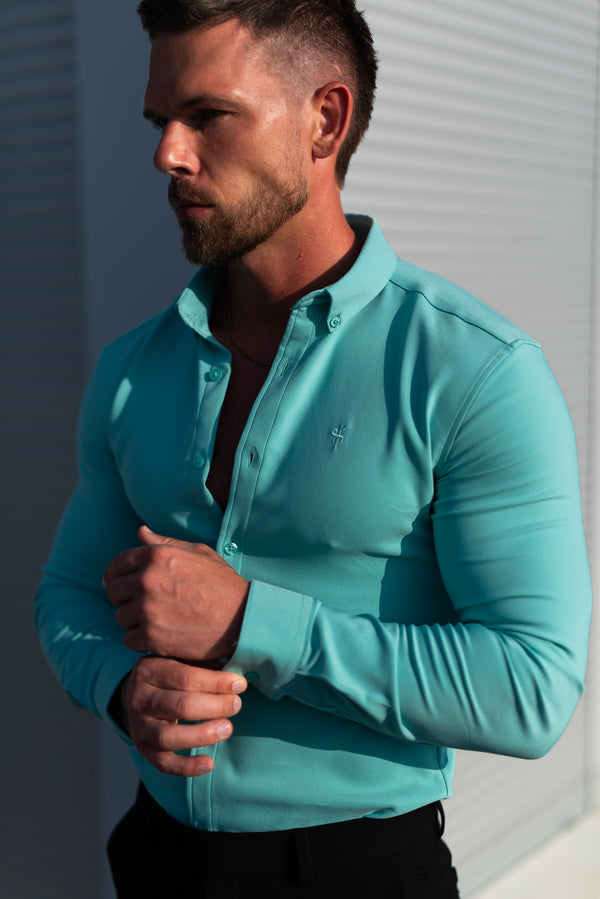FS Super Slim LS New Mint Scuba mit Button Down Kragen - FS1116