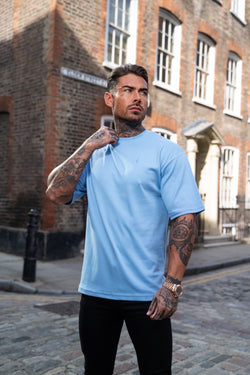 Father Sons Classic Light Blue Oversized Crew T Shirt - FSH872