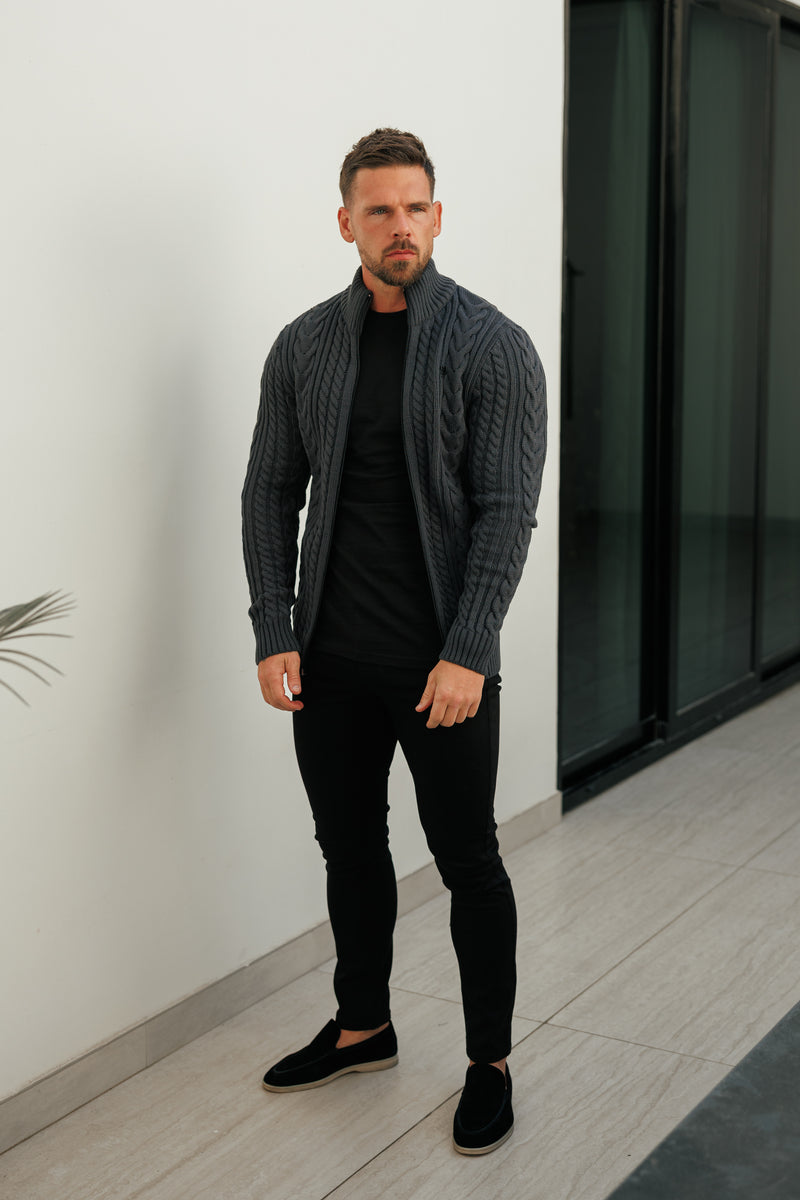 Father Sons Funnel Neck Full Zip Cardigan Gunpowder - FSJ147 (VORBESTELLUNG 21. DEZEMBER)