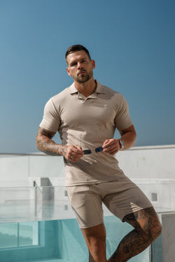 Klassisches beiges Poloshirt mit Reverskragen von Father Sons – FSH1061
