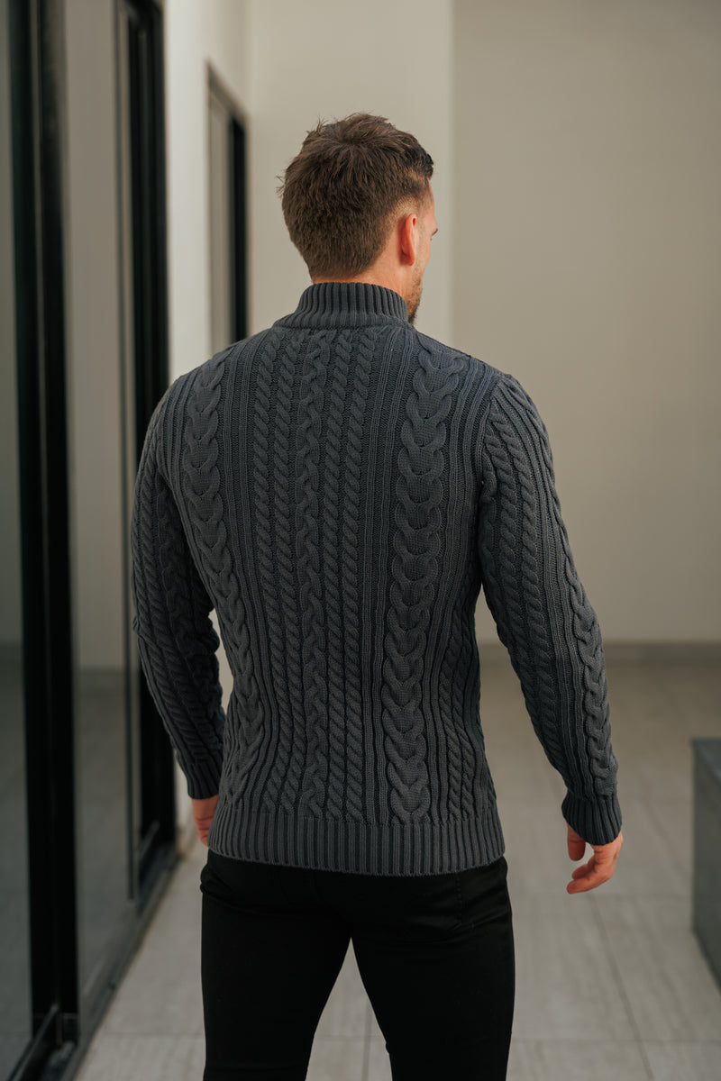 Father Sons Funnel Neck Full Zip Cardigan Gunpowder - FSJ147 (VORBESTELLUNG 21. DEZEMBER)