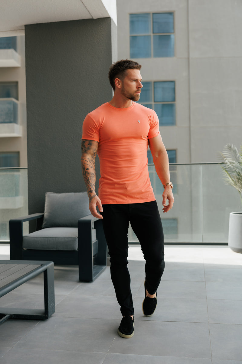Vater Söhne Lachs / Silber Bambus Crew T-Shirt - FSH1216