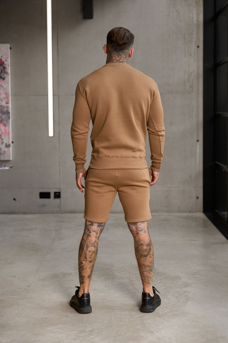 FS-Pullover mit Rundhalsausschnitt und FS-Branding in schlichtem Taupe – FSH1185