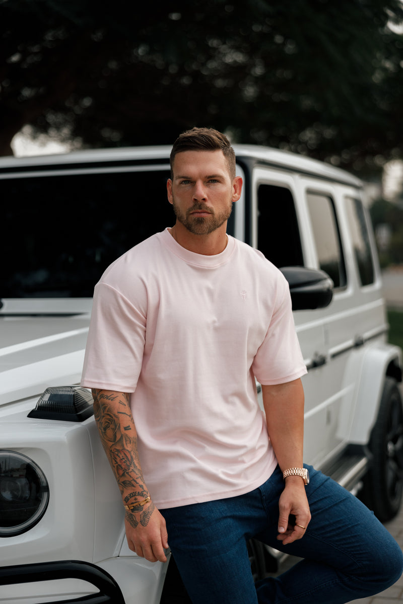 Father Sons Classic Pink Oversized Crew T Shirt - FSH870