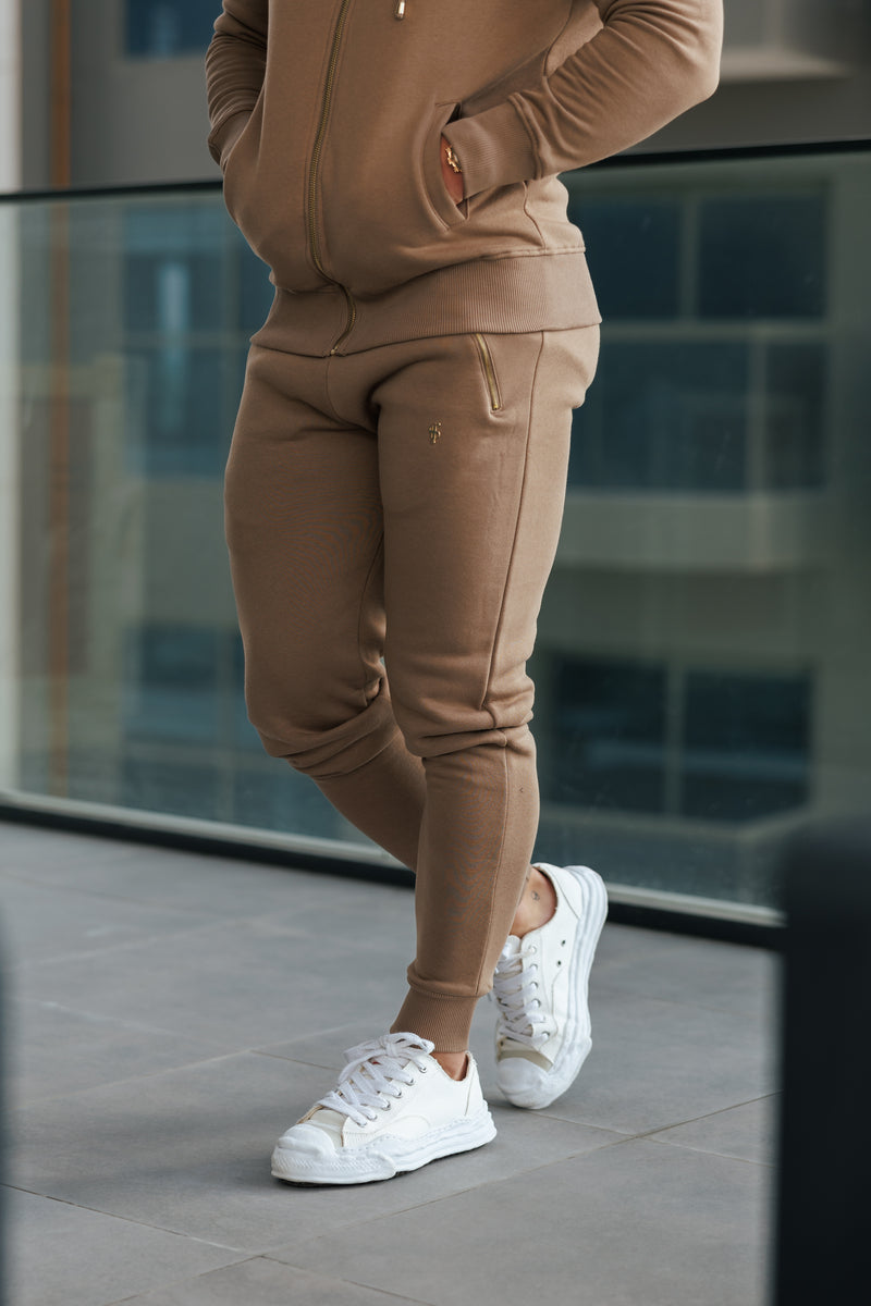FS Taupe / Gold Hose mit Reißverschlusstaschen - FSH1254