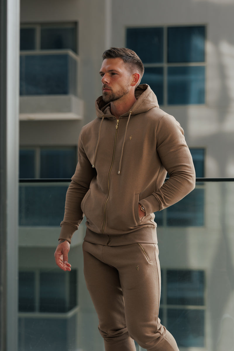 FS Taupe / Gold Hose mit Reißverschlusstaschen - FSH1254