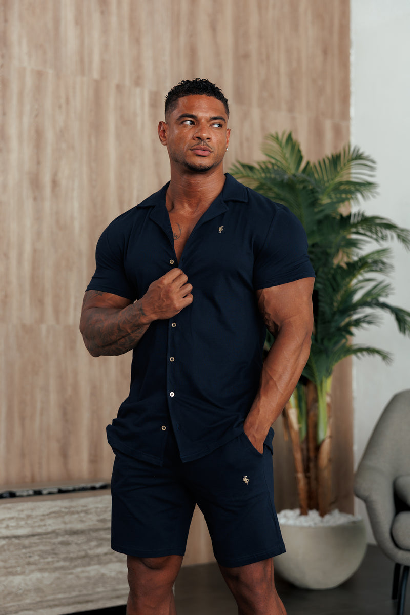 Father Sons Navy Pique Shorts - FSH1389