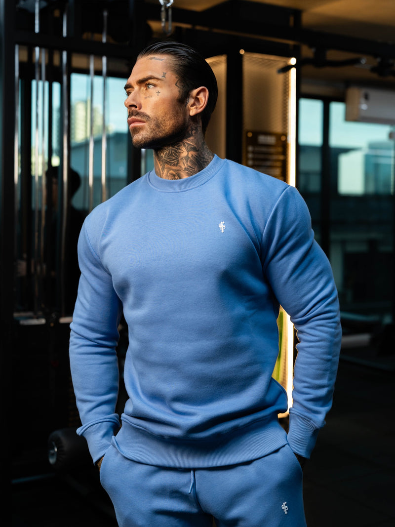 FS Plain Blue Crew Jumper With FS Branding - FSH1188