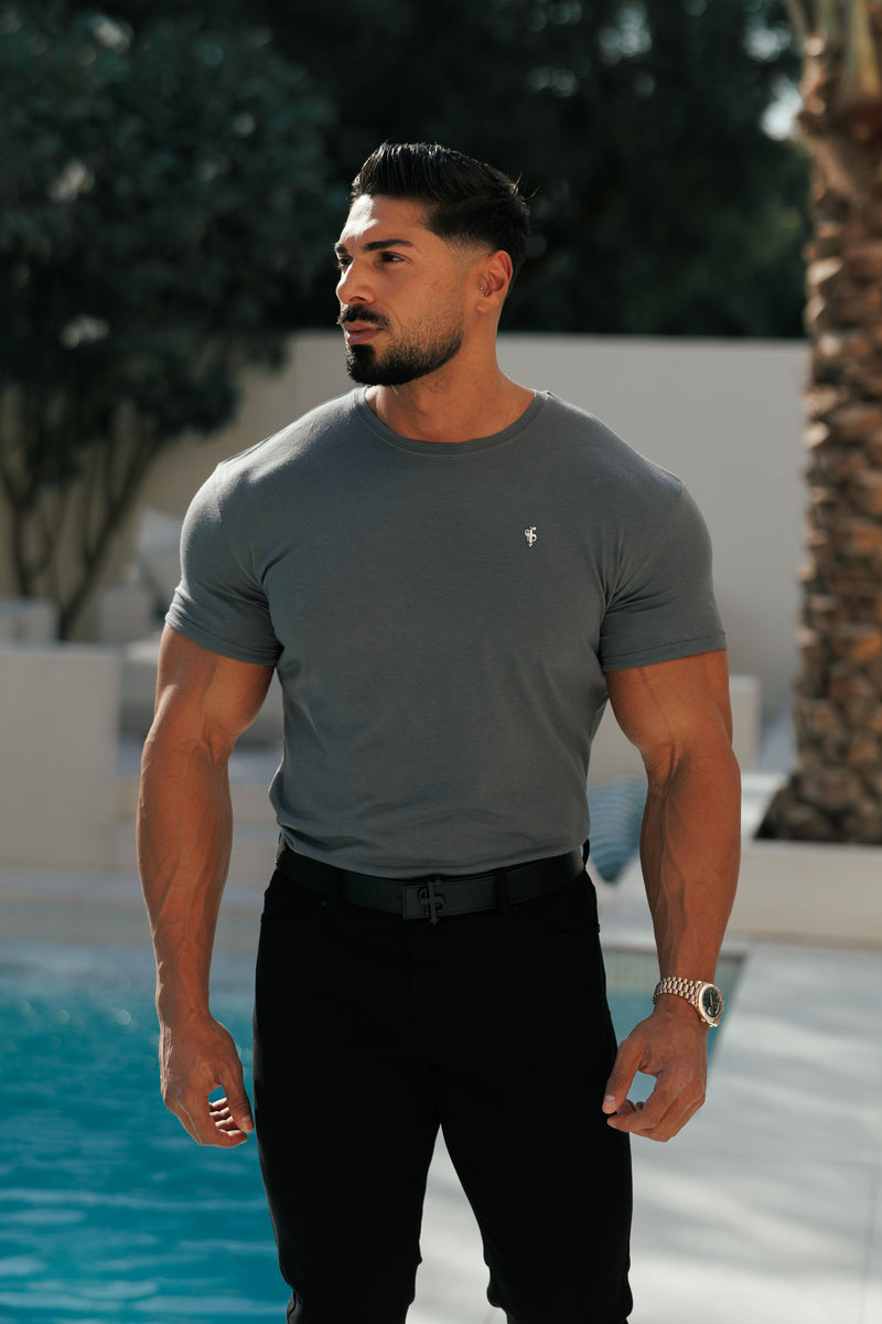 Father Sons Charcoal / Silver Bamboo Crew T Shirt - FSH1212