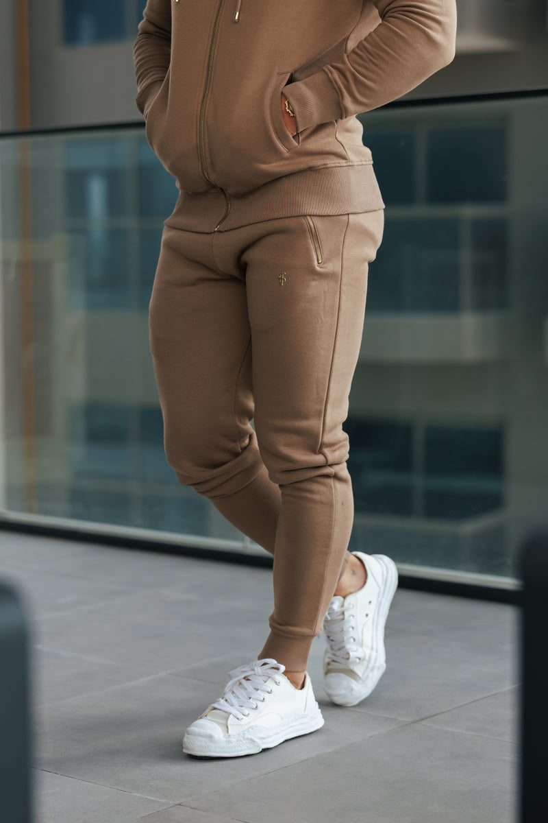 FS Taupe / Gold Hose mit Reißverschlusstaschen - FSH1254