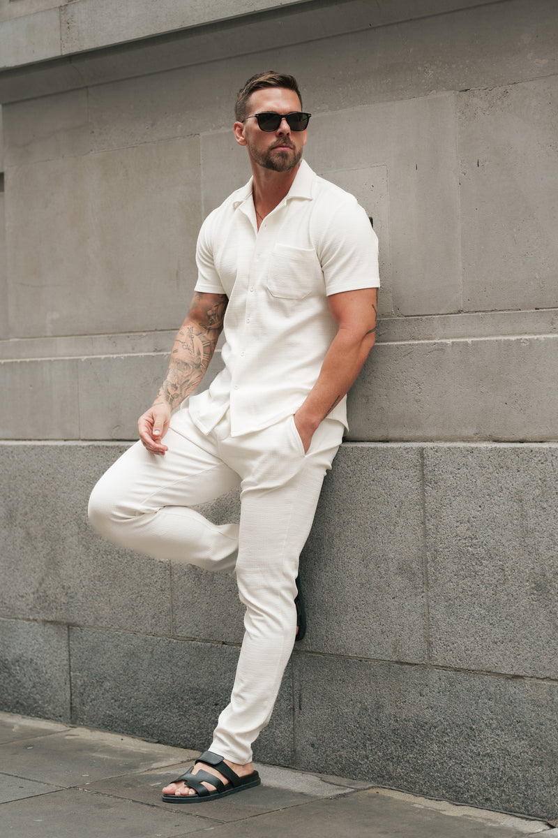 Father Sons Jersey Cord Slim White Trousers - FSR015 (PRE ORDER 11TH AUGUST)