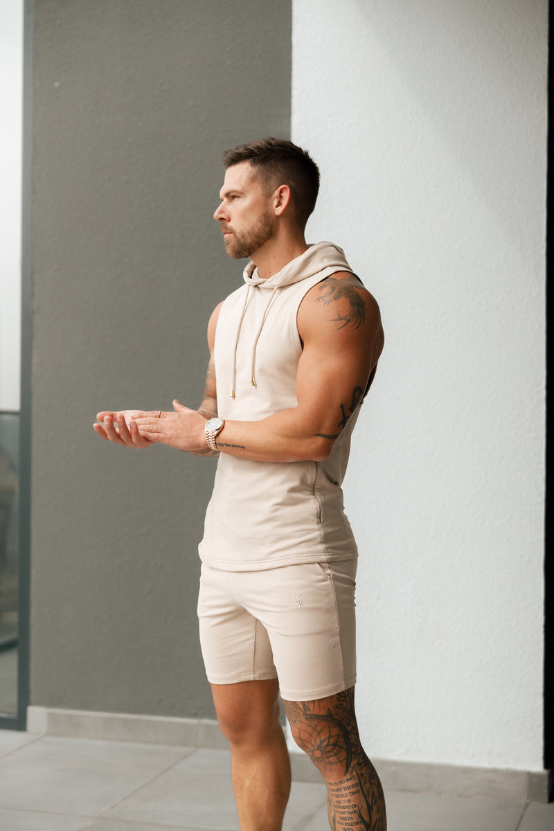 Beige elastische Shorts von Father Sons – FSH900