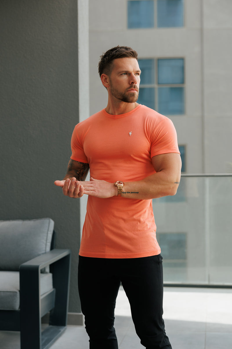 Vater Söhne Lachs / Silber Bambus Crew T-Shirt - FSH1216