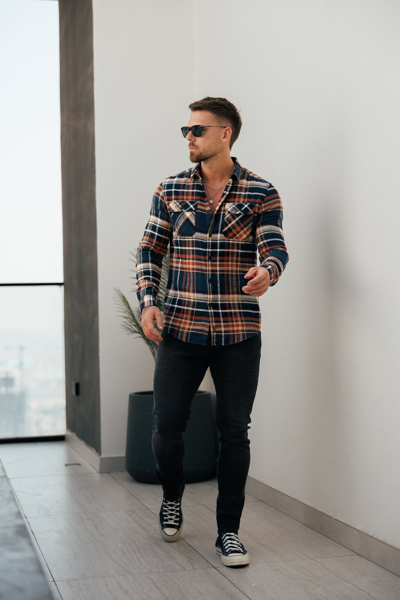 Schwarze, lässige Stretch-Jeans im Used-Look von Vater und Sohn – FSJEAN018