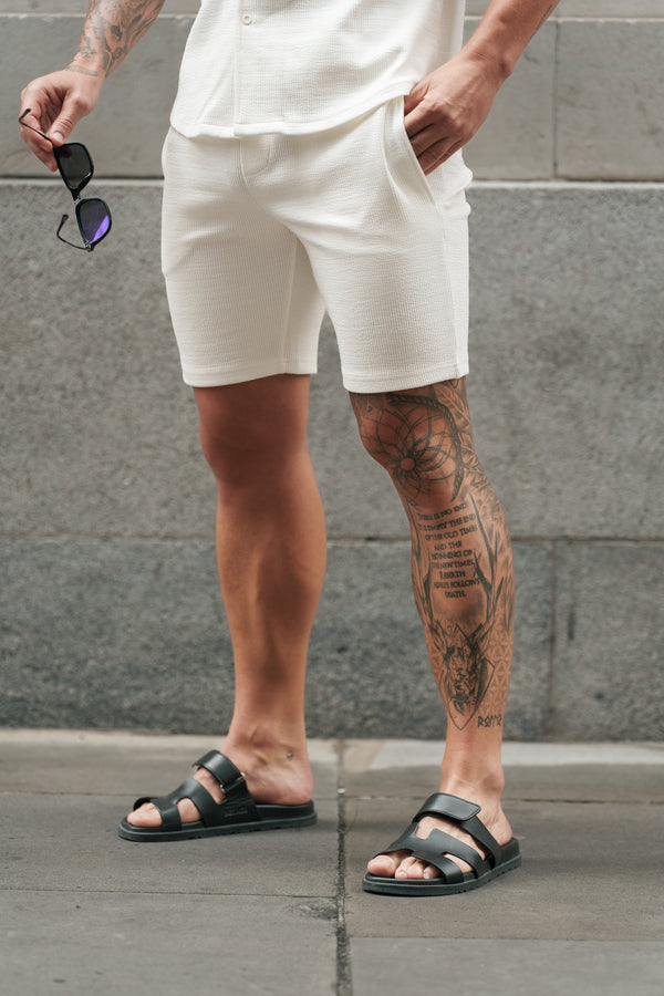 Father Sons Jersey Cord White Shorts - FSR011 (PRE ORDER 11TH AUGUST)