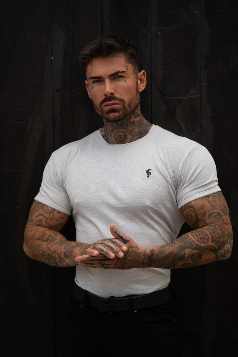 Father Sons Light Grey Slub Crew T-Shirt - FSH1332