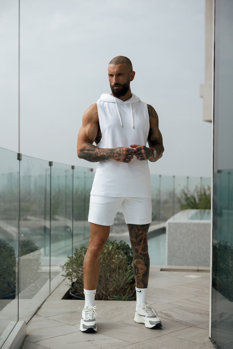 Weiße elastische Shorts von Father Sons – FSH901