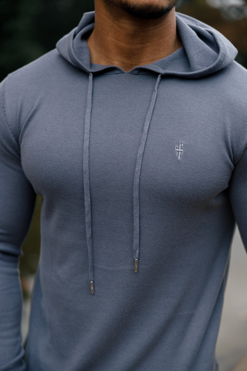 Father Sons Gunmetal Strick-Hoodie zum Überziehen – FSN114