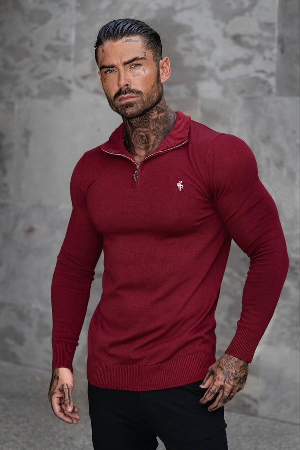 Father Sons klassischer weißer Rollkragenpullover aus Merinowolle mit FS-Stickerei – FSN018