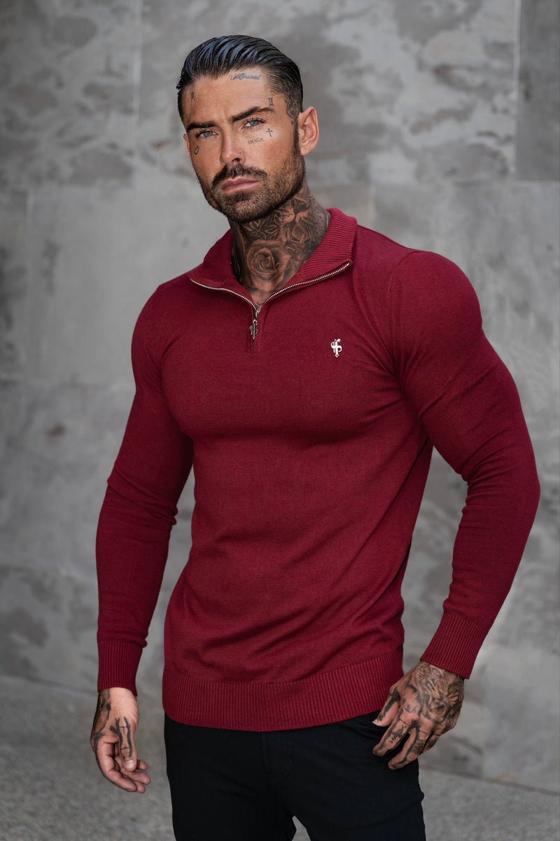 Father Sons klassischer weißer Rollkragenpullover aus Merinowolle mit FS-Stickerei – FSN018