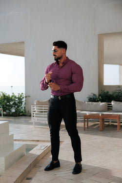 FS Super Slim LS Grape Juice Scuba mit Button Down Kragen - FS1118
