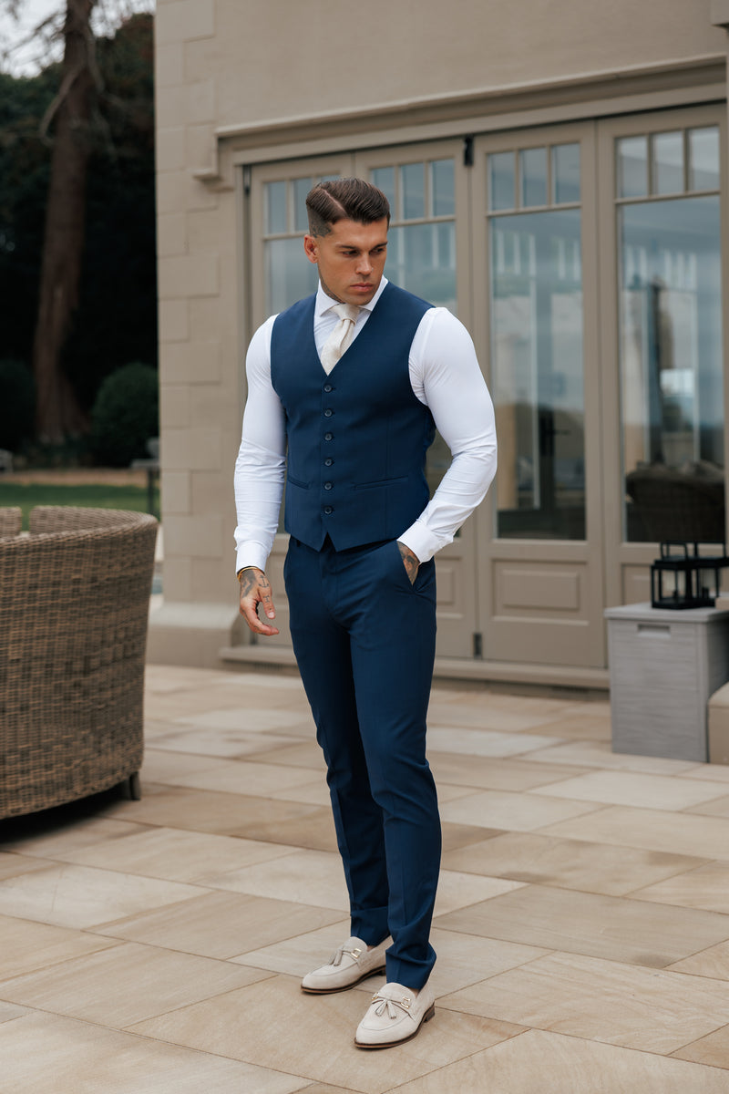 Father Sons Slim Formal Waistcoat Navy - FSW012